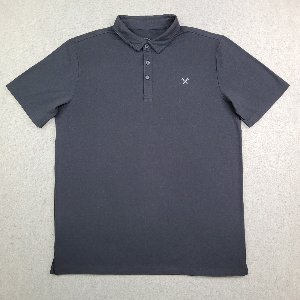 Blue Tees Golf Polo Shirt Mens XL Black Short Sleeve‎ Performance Stretch